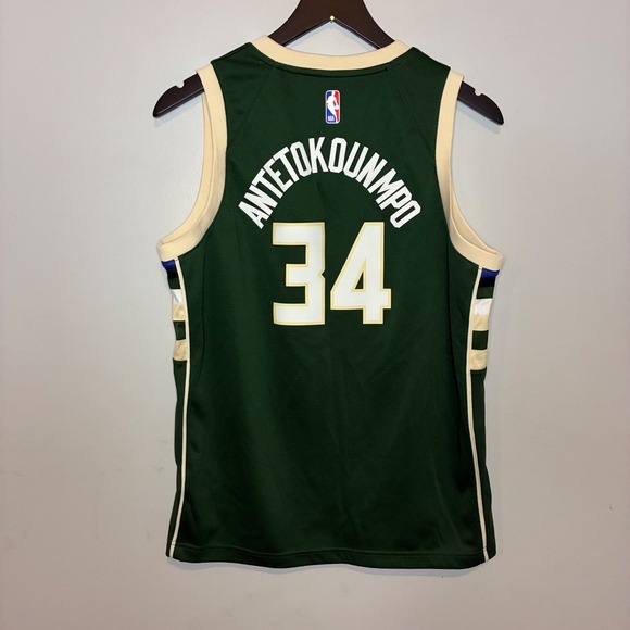 Nike Milwaukee Bucks Giannis Antetokounmpo NBA Swingman Jersey Green Youth Large - Picture 6 of 7